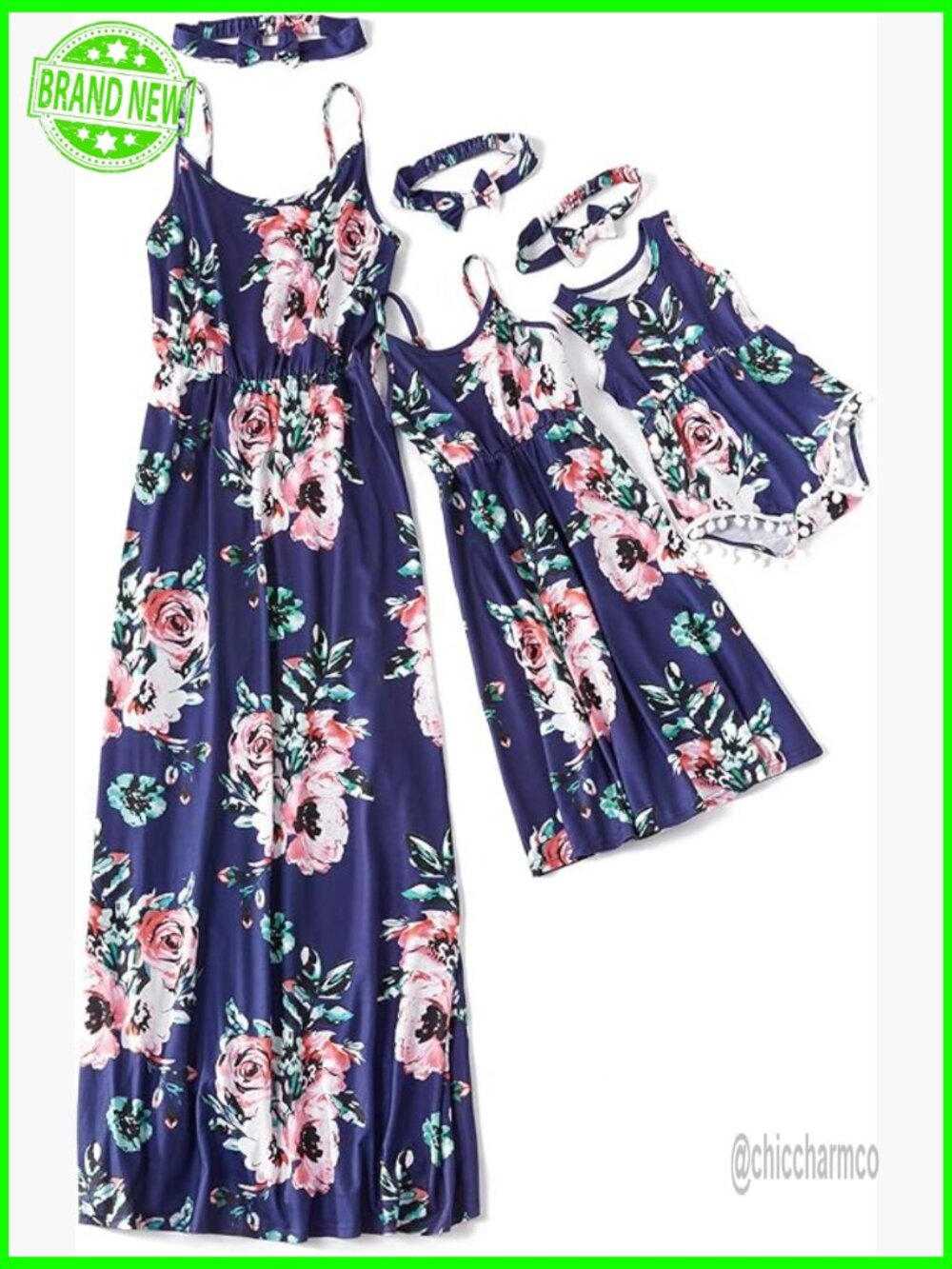Matching Mommy and Me Spaghetti Strap Sundress Sleeveless Summer Beach